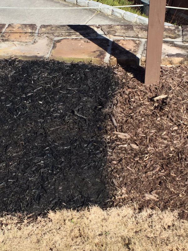 Endurant black saves your back. Mulch makeovers. Mulch colorant. 