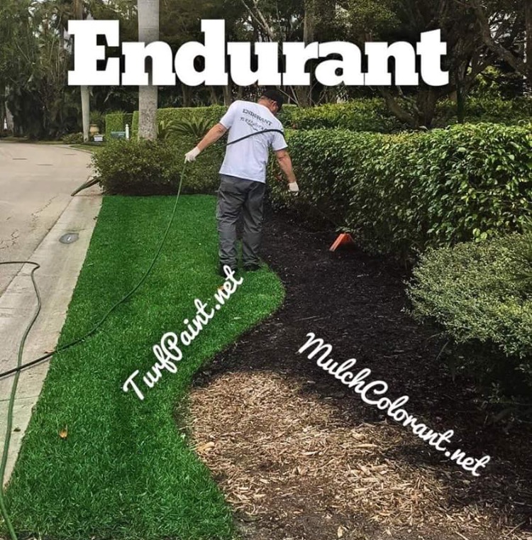 Endurant Landscapes Colorants are easy to apply to grass and mulch. 