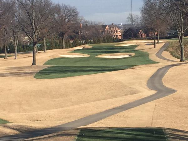 Showing off the art and science of painting grass with Endurant turf colorants is Jason Sanderson of Cherokee Country Club in Knoxville, Tennessee
