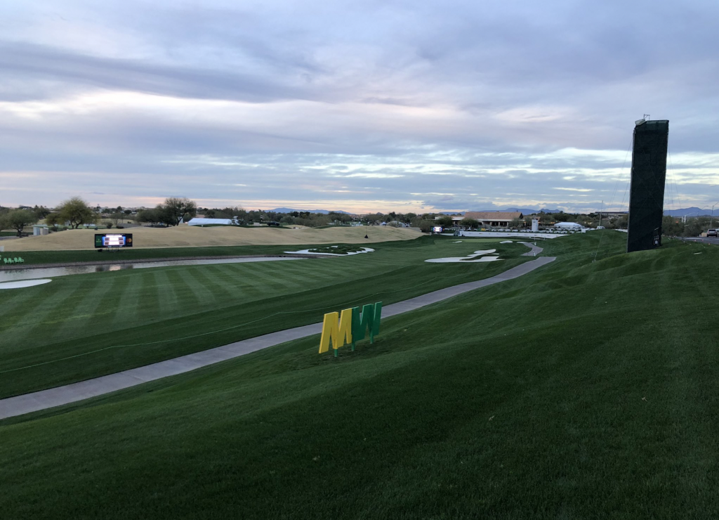 TPC Scottsdale achieves dark green with color enhancement from Endurant organic pigment with non toxic binder for the Waste Management Phoenix Open