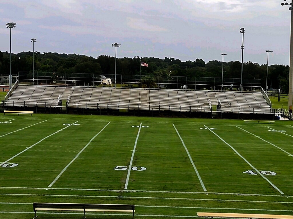 After Flex: Lake Wales Highlanders Football Field manager got healthy green turf color using Endurant Flex in time for game day. 